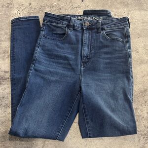 American Eagle Outfitters Women's Dark Blue High Rise Jeans